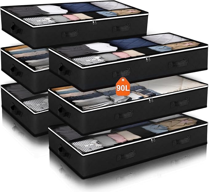 90L Under Bed Storage Containers, Closet Organizers and Storage Bins, Foldable by MoEnergy