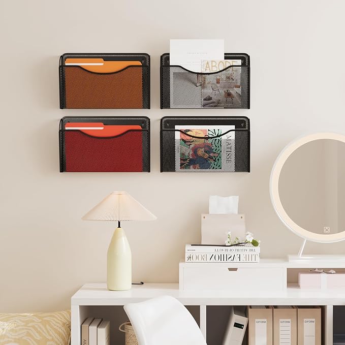 MINDEPOT Wall File Organizer, Hanging Wall File Holder, 6 Pack, Metal Mesh Wall - Image 5