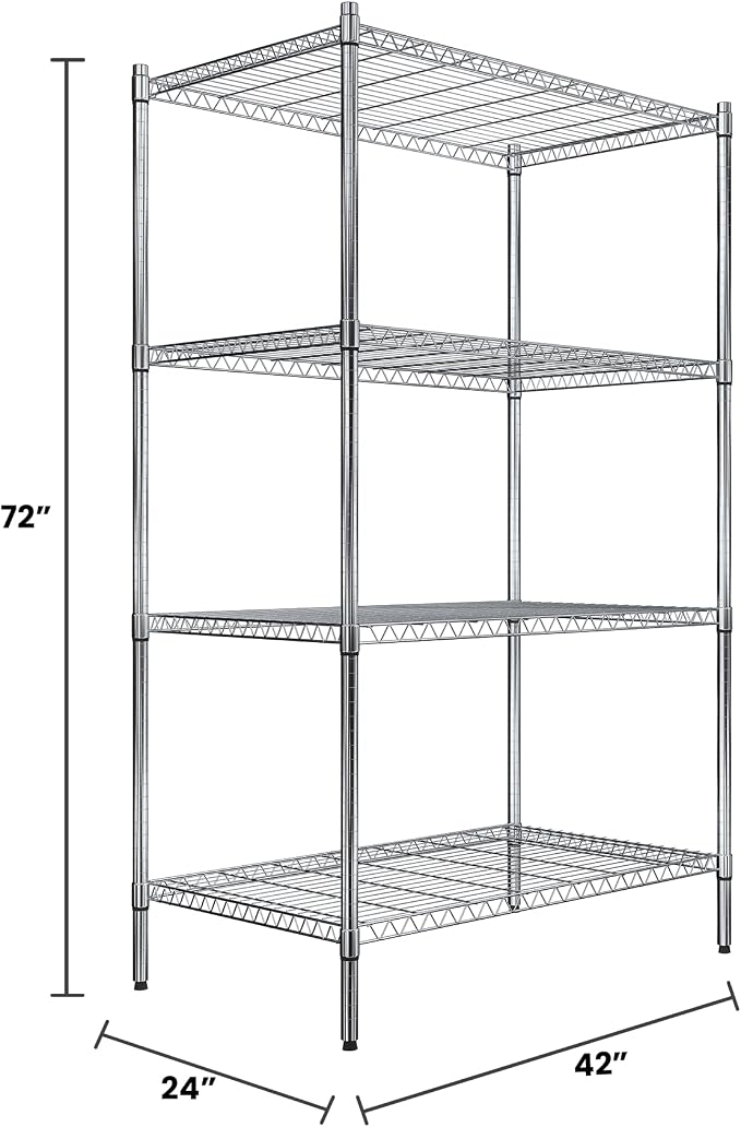 Quantum Storage Systems RWR72-2442LD Adjustable Wire Chrome 4 Shelves 72" H x - Image 2