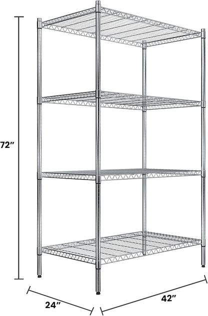 Quantum Storage Systems RWR72-2442LD Adjustable Wire Chrome 4 Shelves 72" H x - Image 2