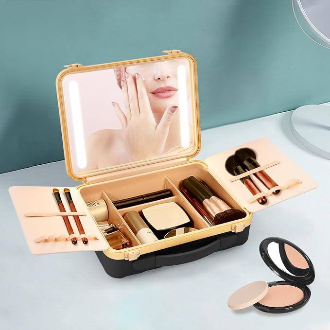Portable Makeup Box, 11.42 * 3.54 * 8.66 In Travel Makeup Train Cases Cosmetic - Image 6