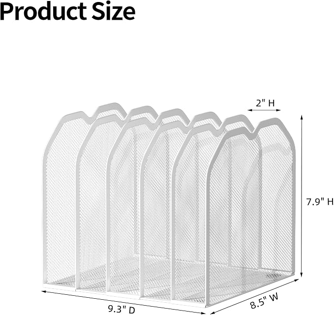 White 5-Section File Folder Organizer - Image 5