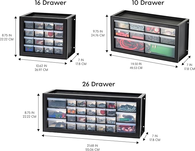 IRIS USA 16-Drawer Small Drawer Organizer, Garage Desk Storage, Stackable - Image 4