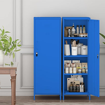 Metal Locker Storage Cabinets 59.06"H Navy Blue Locking File Cabinets Kitchen - Image 2