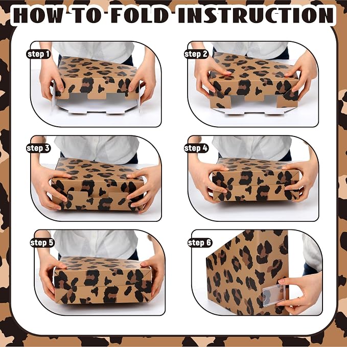 Leopard Print Magazine File Holder Decorative Set of 4 | Foldable Magazine - Image 3