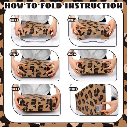 Leopard Print Magazine File Holder Decorative Set of 4 | Foldable Magazine - Image 3