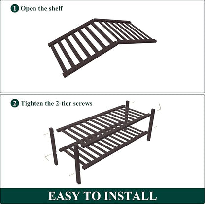 Smiry Bamboo Shoe Rack for Closet, 2 Tier Wooden Stackable Shoe Organizer - Image 6