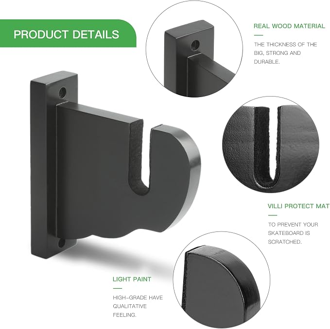 BiJun Skateboard Wall Mount, Snowboard Wall Mount Display, Acrylic Horizontal - Image 6