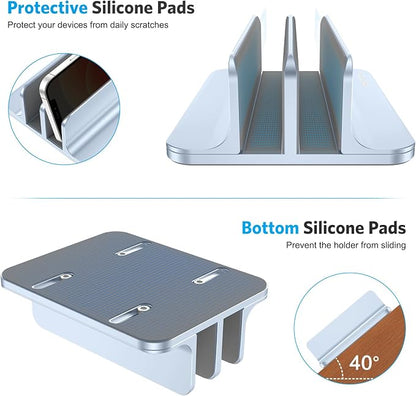 OMOTON Vertical Laptop Stand, Desktop Aluminum Mac Book Stand - Image 6