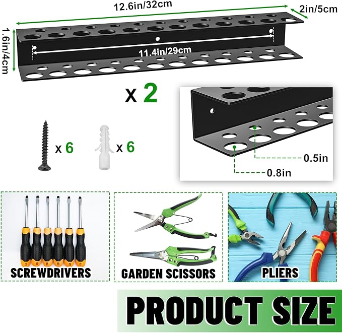 Screwdrivers Pliers Holder Wall Mount, Heavy Duty Metal Utility Storage Rack - Image 3