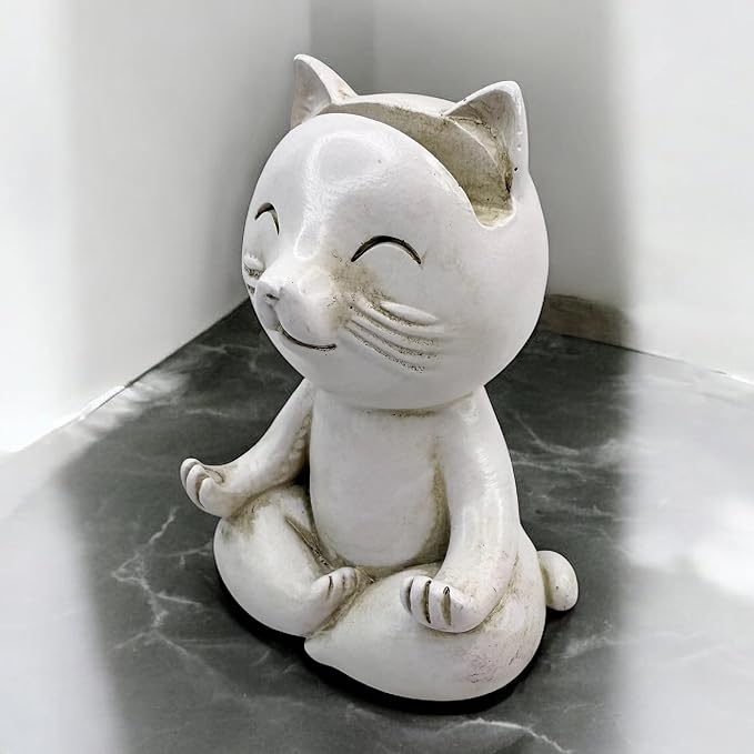 Top Brass Yoga Cat Eyeglasses & Pen Holder – Whimsical Reading Glasses - Image 5