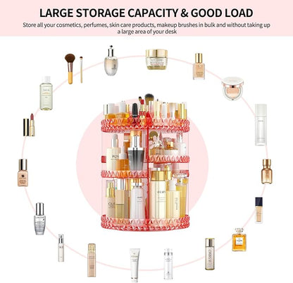 360 Rotating Makeup Organizer, DIY Adjustable Cosmetics Organizer, Professional - Image 3