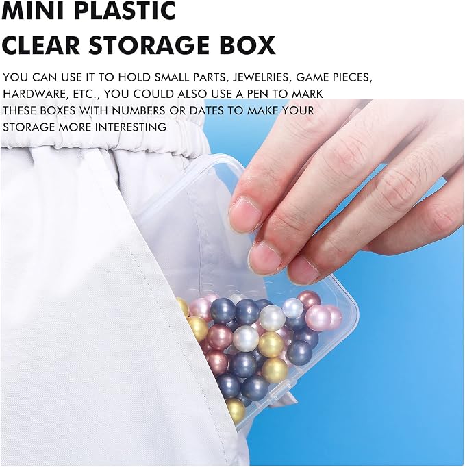 Jetec 6 Pieces Mini Plastic Clear Beads Storage Containers Box - Image 3