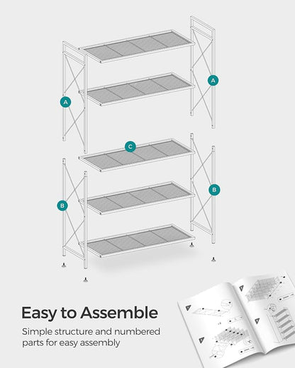 SONGMICS 5-Tier Metal Storage Rack, Shelving Unit - Image 9