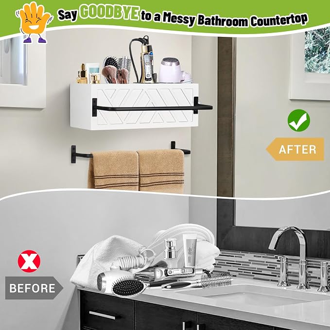 Hair Tool Organizer Wall Mount, Hair Dryer Holder - Image 5