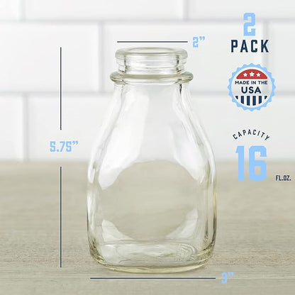 kitchentoolz 16 Oz Glass Milk Bottle - Image 2