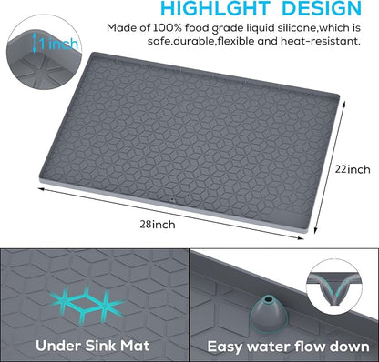 Under Sink Mat, Silicone Waterproof Under Sink Liner, Sink Cabinet Organizer - Image 2