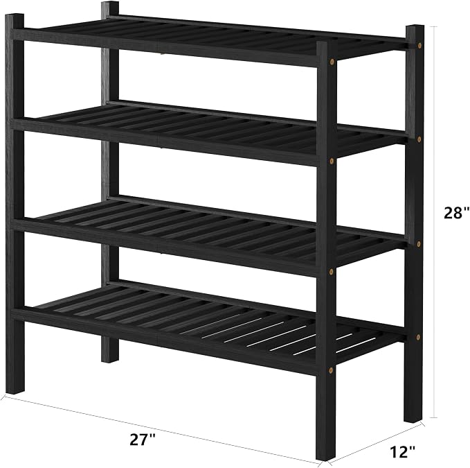 ROMGUAR CRAFT 4 Tier Bamboo Shoe Rack - Image 3