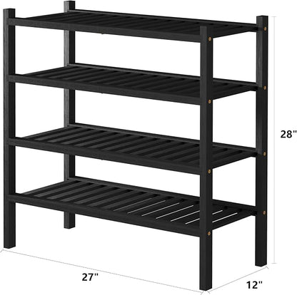 ROMGUAR CRAFT 4 Tier Bamboo Shoe Rack - Image 3