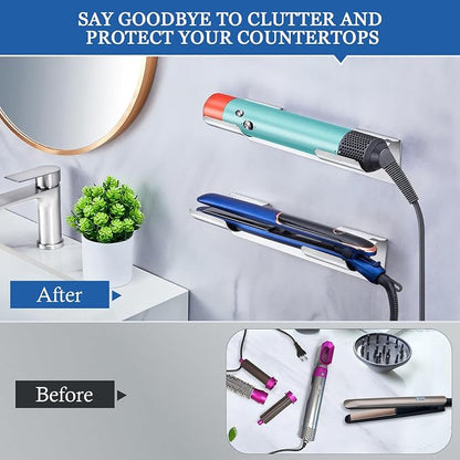2 PCS Wall Mount Curling Iron Holder and Hair Tool Organizer - Image 9