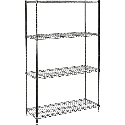 Nexel Economy Adjustable Wire Shelving Unit, 4 Tier, NSF Listed Commercial by Nexel