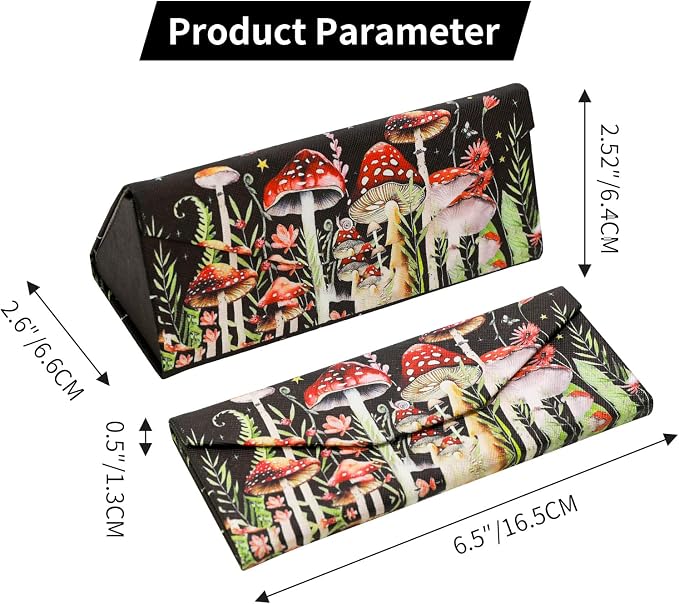 Foldable Glasses Case, Magnetic PU Leahter Sunglasses Case, Cute Hard Shell - Image 6