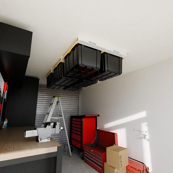 HANDT Overhead Garage Storage Rack, Connectable Heavy Duty Metal Ceiling Rails - Image 6