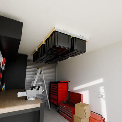 HANDT Overhead Garage Storage Rack, Connectable Heavy Duty Metal Ceiling Rails - Image 6