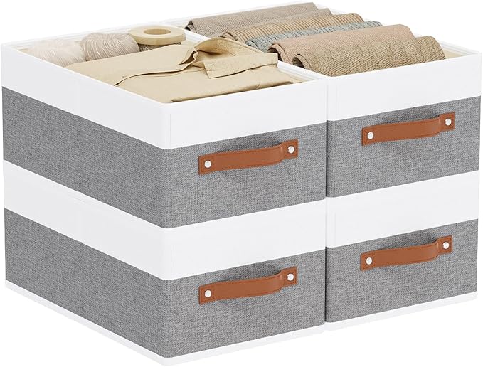 Storage Boxes, 16.1 × 9.8 × 6.5 Inch Storage Baskets by YheenLf