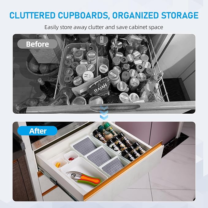 Kitchen Drawer Organizer, 2 Pack, Pantry Organizers and Storage, Spice Rack - Image 7