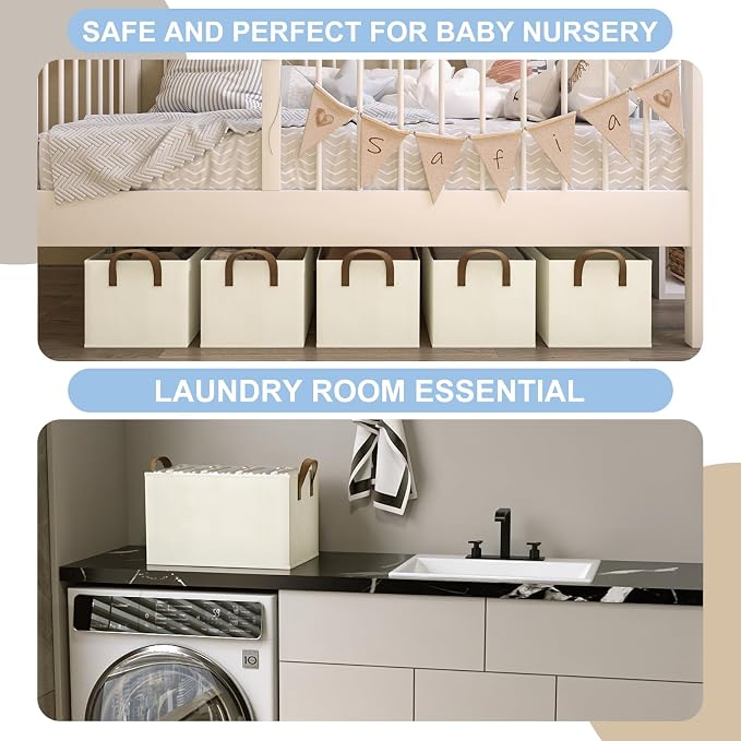 Closet Storage Bins, Fabric Closet Organizers and Storage Basket - Image 4