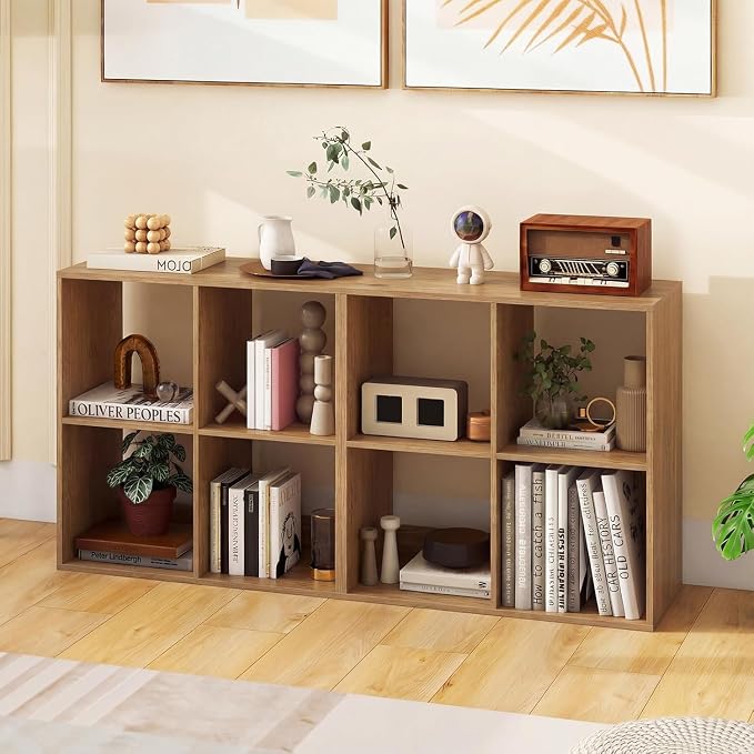 POWERSTONE 4 Cube Storage Organizer Set of 2, 2 Tier Cubby Bookshelf by POWERSTONE%C2%AE