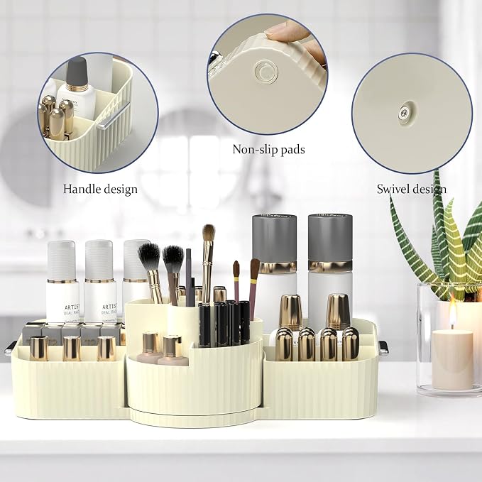 Rotating Makeup Organizer Cosmetic Display Case, Used - Image 3