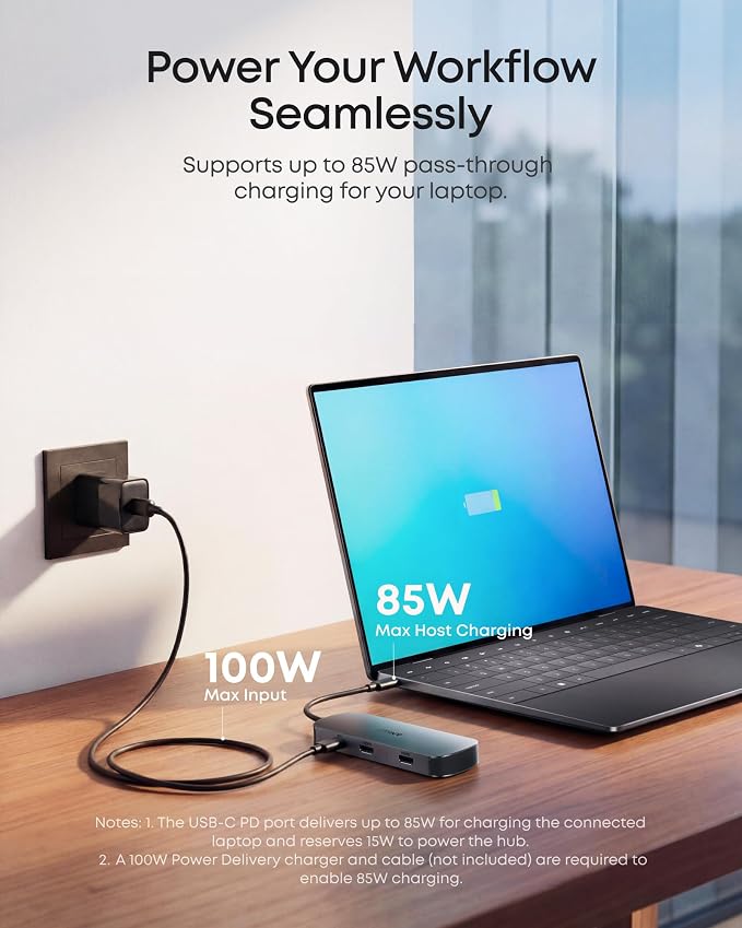 Anker Nano Laptop Docking Station Dual Monitor, 8-in-1 USB C Dock - Image 7
