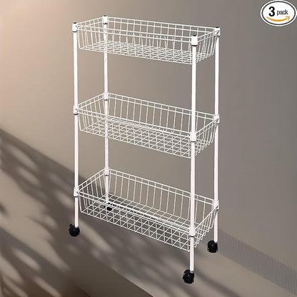 NSF white 3-layer storage rack, refrigerator crevice rack, washing machine by GUANGFOSHUN