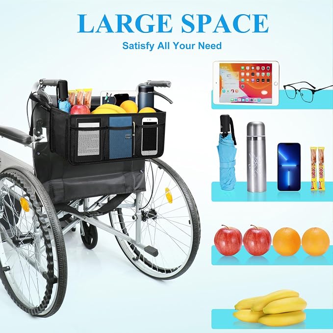 Dotday Wheelchair Backpack, Wheelchair Basket - Image 4
