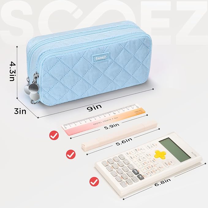 Sooez Large Pencil Case Pouch, Extra Big Pencil Bag - Image 5