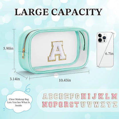YOOLIFE Initial Clear Makeup Bag | Waterproof Large Makeup Bag | Personalized - Image 5