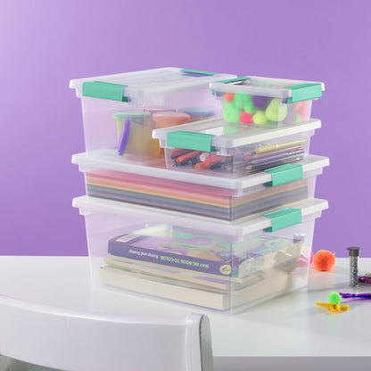 Sterilite 4-Pack Clip Box, Large Stackable Plastic Storage Bins w/ Latching Lids - Image 4