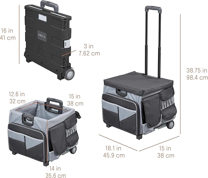Mobile Utility Cart with Storage Organizer Bag, Rolling Cart - Image 2