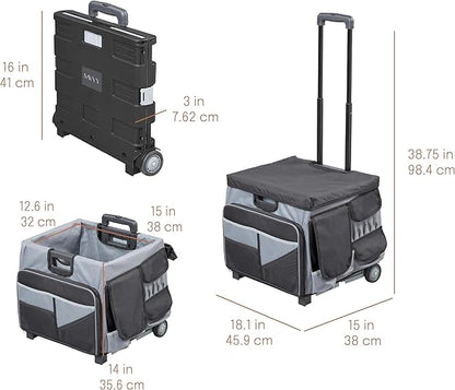 Mobile Utility Cart with Storage Organizer Bag, Rolling Cart - Image 2