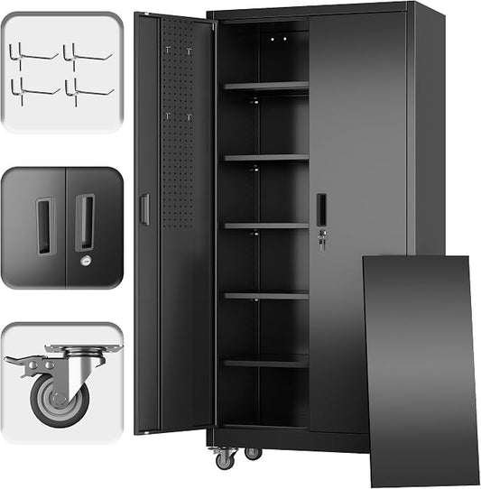 71" H×34" W×18" D Metal Garage Storage Cabinet by METALYEYE