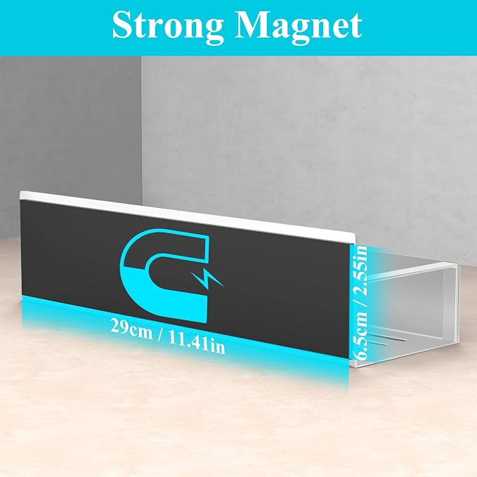 Metal Magnetic Spice Rack for Refrigerator Silver, 4 Pack | Magnetic Shelves - Image 3