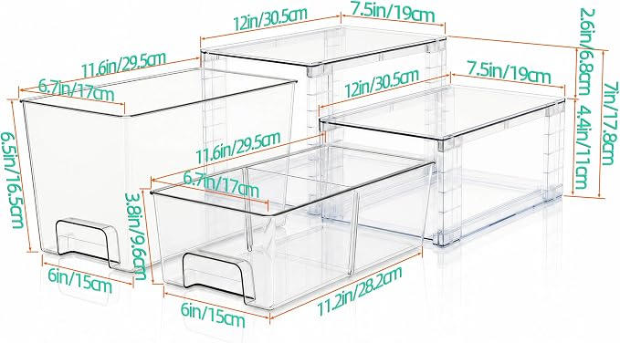 Clear Stackable Acrylic Storage Drawers, Plastic Organizer Bins - Image 3