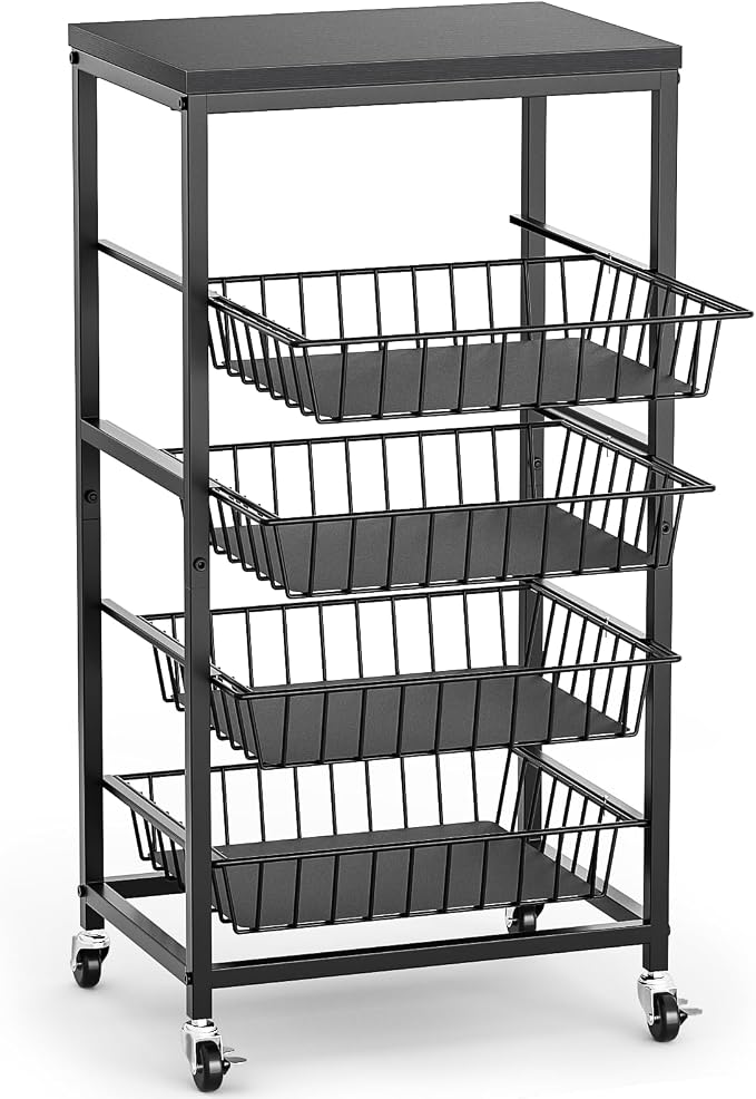 Snack Cart, 5-Tier Kitchen Carts on Wheels - Image 9