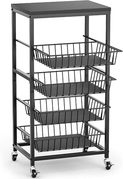 Snack Cart, 5-Tier Kitchen Carts on Wheels - Image 9