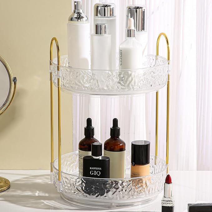 Fangoo 2 Tiers Clear Rotating Makeup Organizer by Fangoo