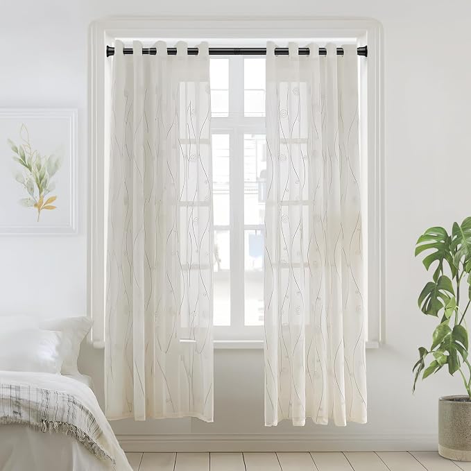 2PCS Black Tension Curtain Rods 23 to 46 Inch, Pressure Expandable Spring Rods - Image 7