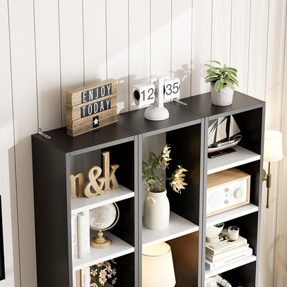 FOTOSOK Bookshelf Bookcase 8-Tier Narrow Bookshelf Tall CD Media Tower Rack | - Image 6