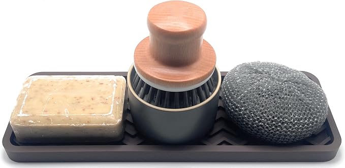 Happitasa Silicone Kitchen Sink Organizer Tray, Sponge Holder and Countertop - Image 3